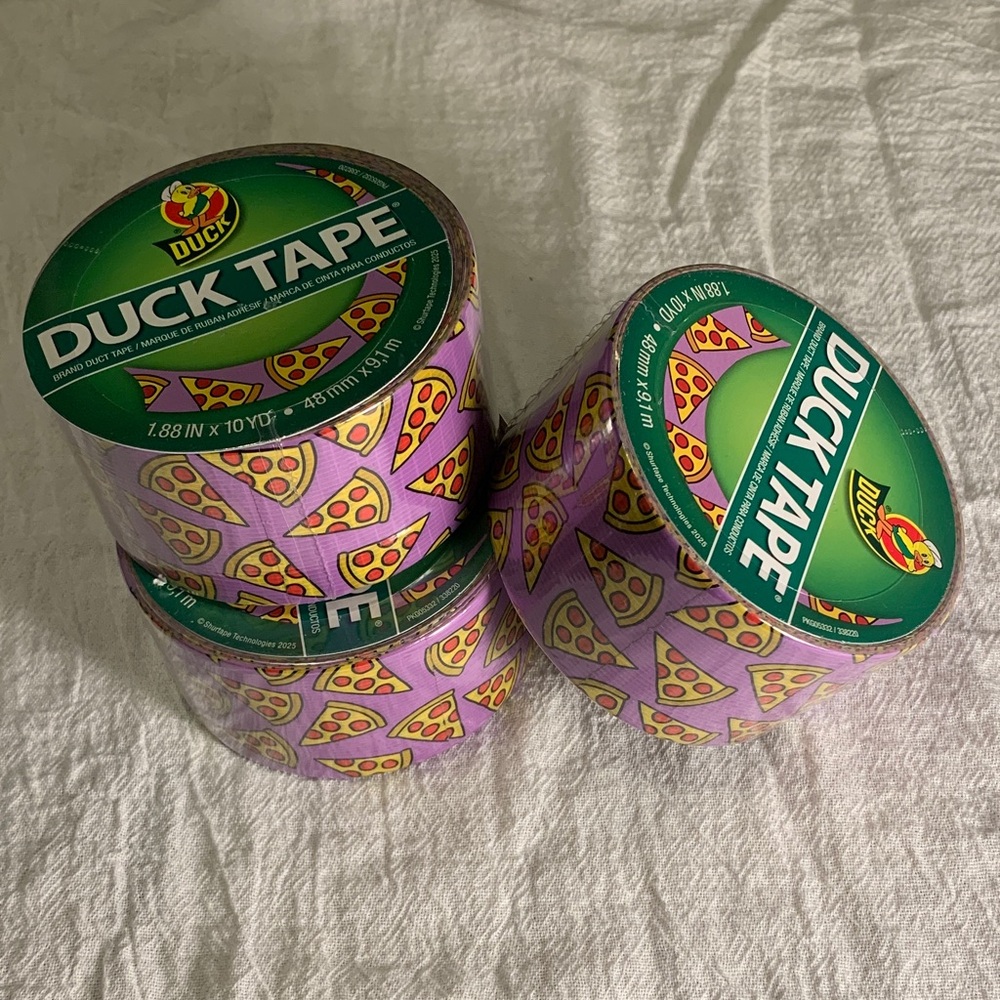 Duck Tape Pizza Patterned 3 NEW rolls 10 yards each Perfect for Crafts & taping